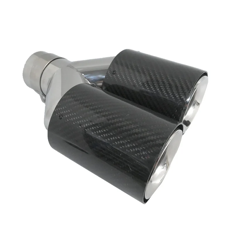 Wholesale Y-type Double Pipe Exhaust Pipe Carbon Fiber Tail Throat Muffler Tail Pipe Car Universal Modification Parts