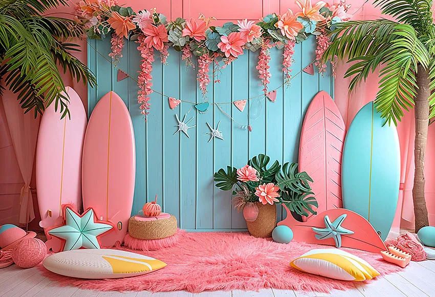 Mehofond Photography Background Summer Beach Aloha Surfboard Kids Birthday Party Cake Smash Portrait Decor Backdrop Photo Studio