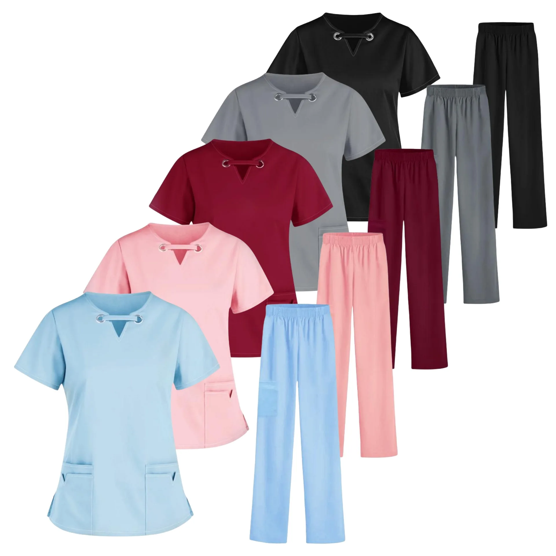 Slim Fit Medical Scrubs Uniform Women Scrub Sets Nursing Accessories Hospital Surgery Gowns Dental Clinic Beauty Salon Workwear