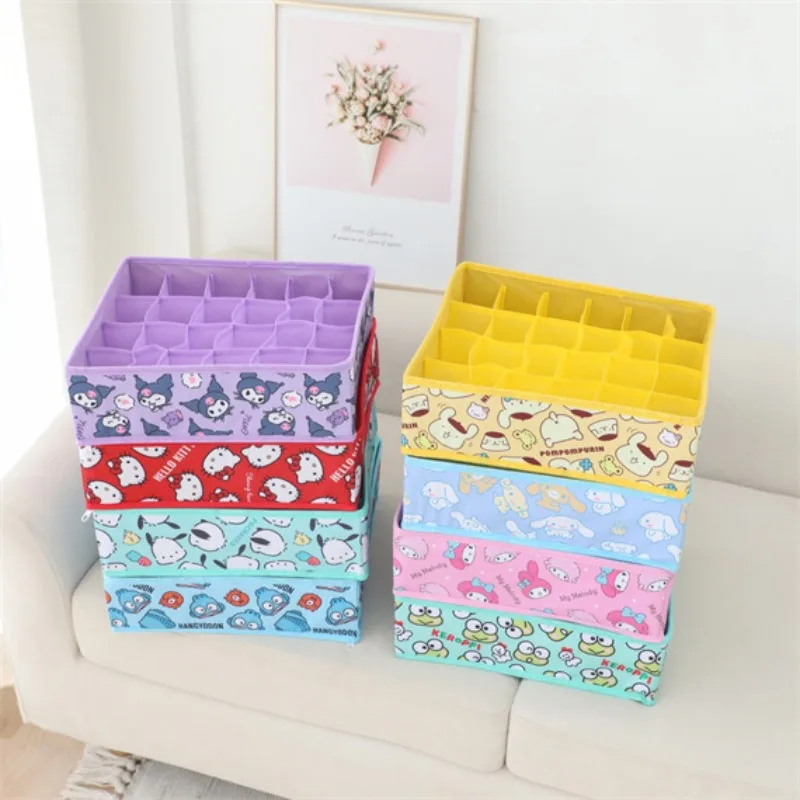 

Kawaii Hello Kitty Storage Box Cute Cartoon Foldable Socks Underwear Sorting Box Travel Women Supplies Student Gift Wholesale