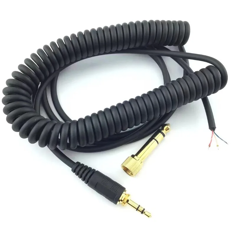 3.5m Headset Spring Cable Repair Cable for BEYERDYNAMIC DT770 990 with Adapter Plug for SONY MDR7506  Headset Repair