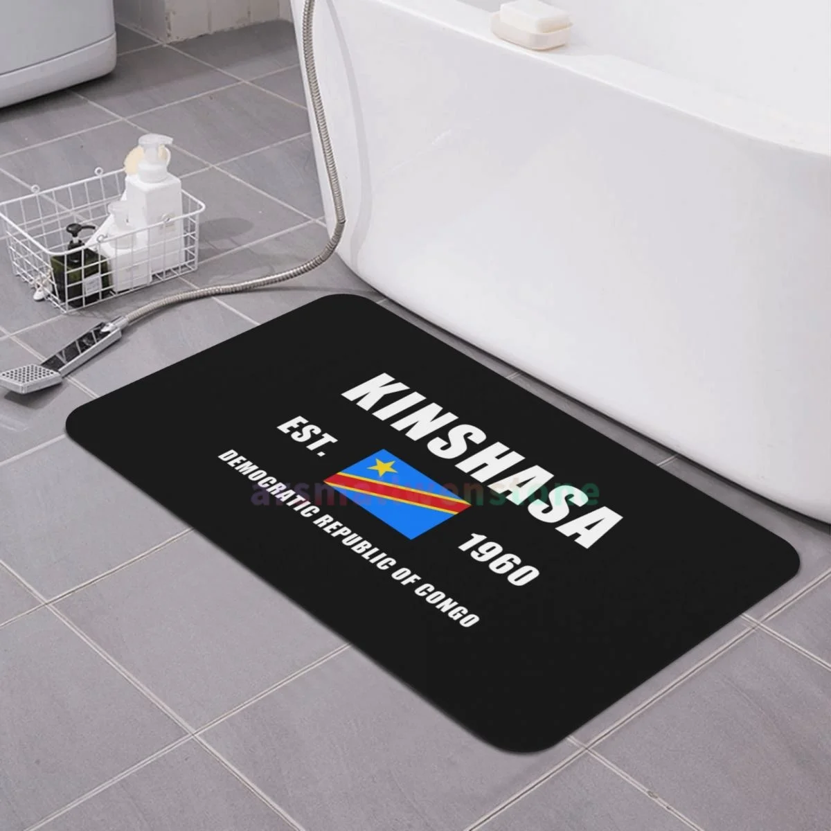 Democratic Republic Of Congo EST.1960 Kinshasa Diatom mud cushion absorbent quick drying mat bathroom door toilet diatomaceous