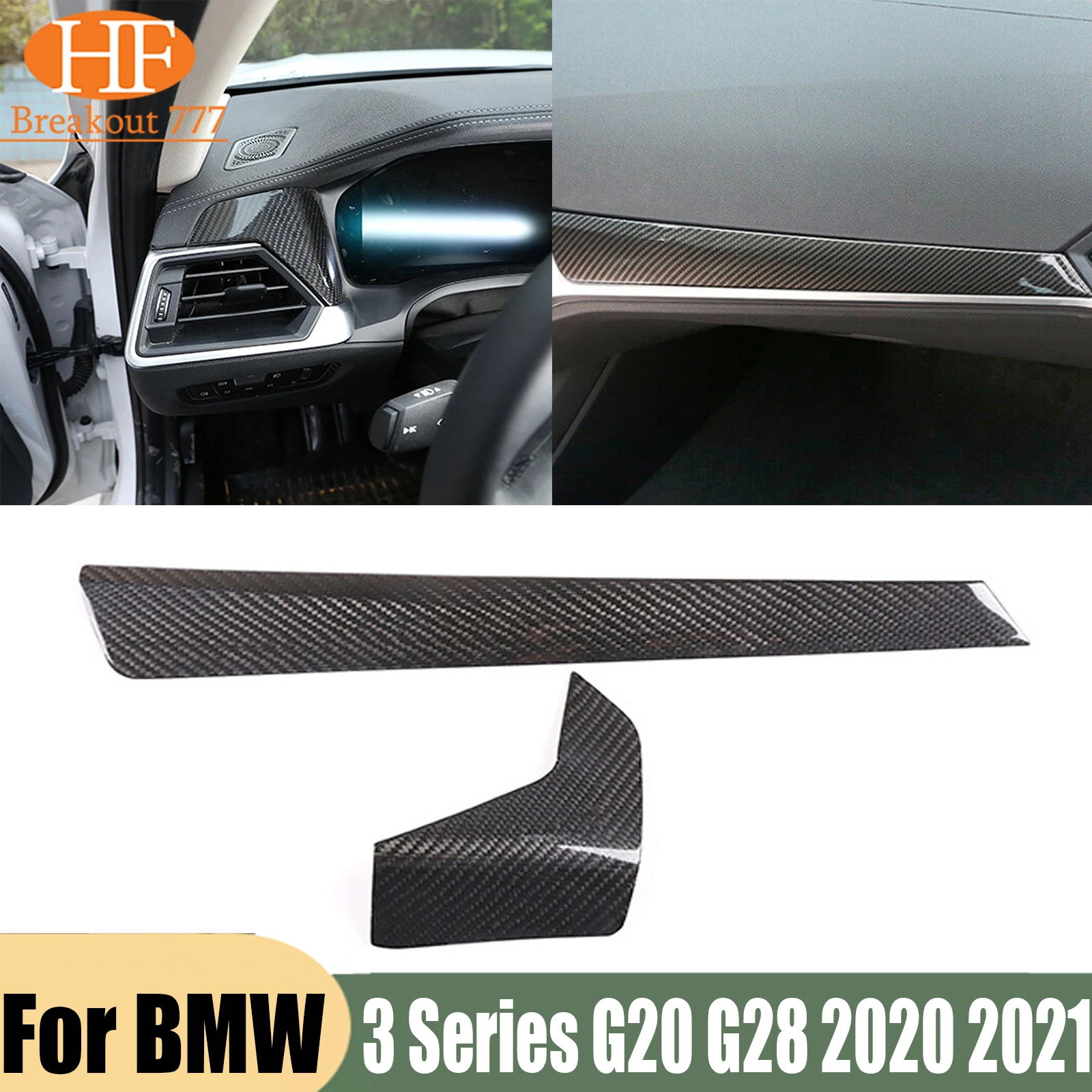 Real Carbon Fiber Car Dash Instrument Cover Trim For 20-21 BMW 3 Series G20 G28