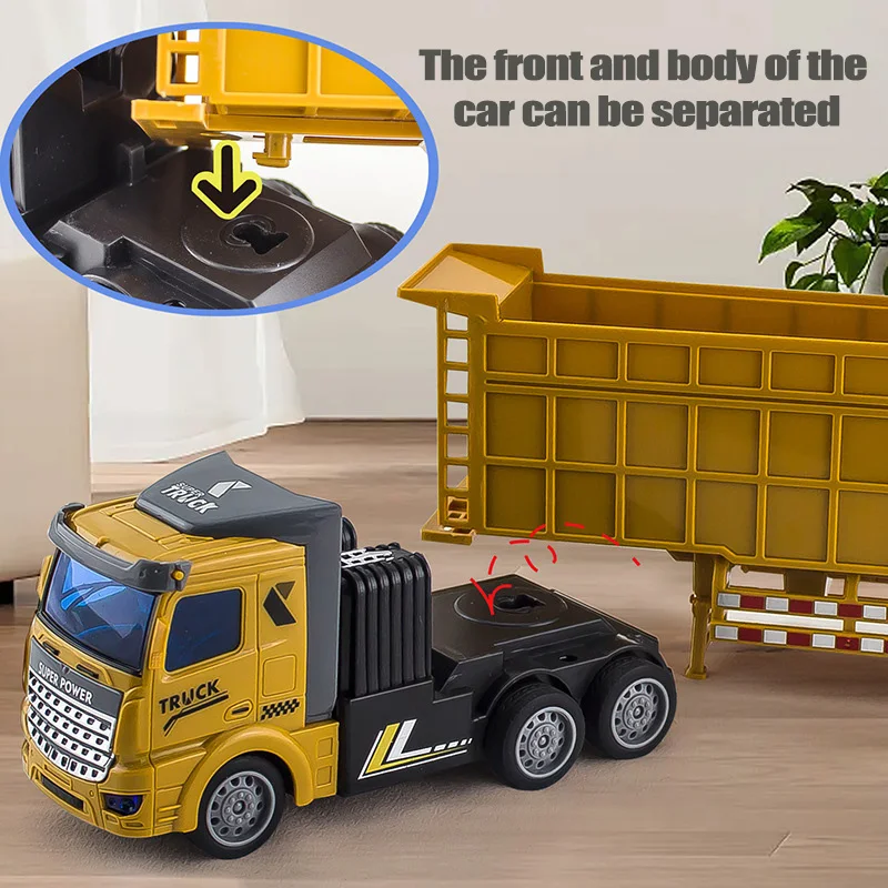 RC Cars Dump Truck Transporter Engineering Vehicle Model Yellow Blue Color Vehicle Remote Control Toys 1:48 Boy toy Gift