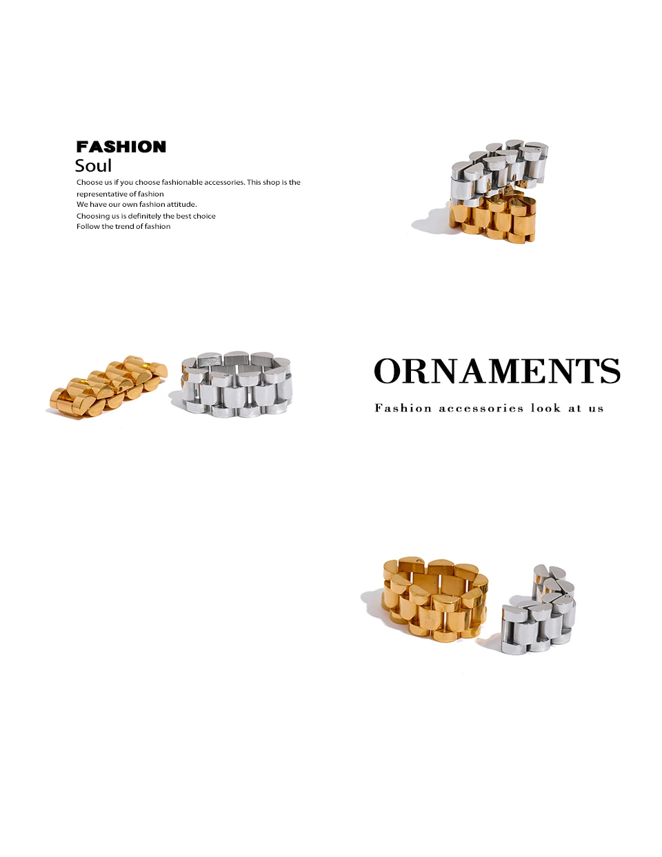 Yhpup Neuer wasserdichter Edelstahl-Ketten-Fingerring, personalisierte Metallstruktur, rostfrei, Charm, Modeschmuck für Frauen – Detail 7