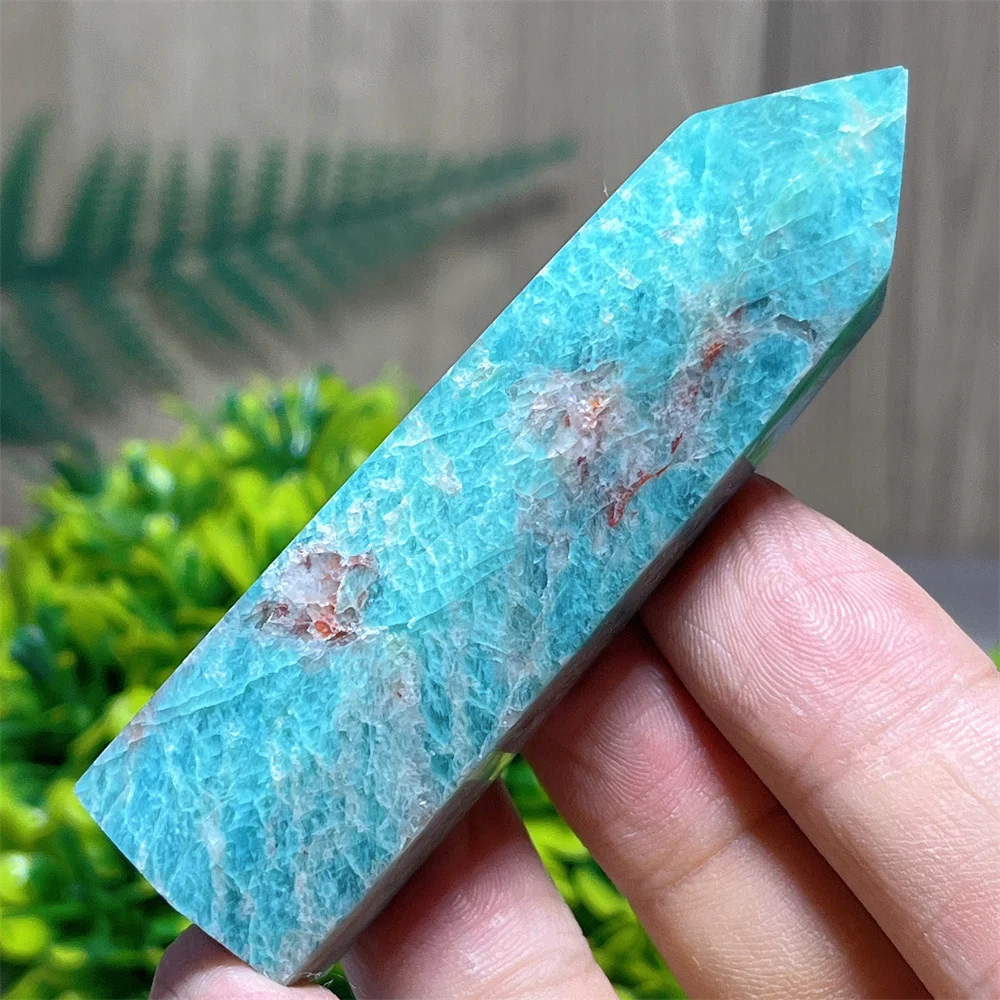 Amazonite Tower Point Wand Crystal Natural Minerals Stone Quartz Specimen Geode Energy Home Decoration Reiki Healing Gemstone