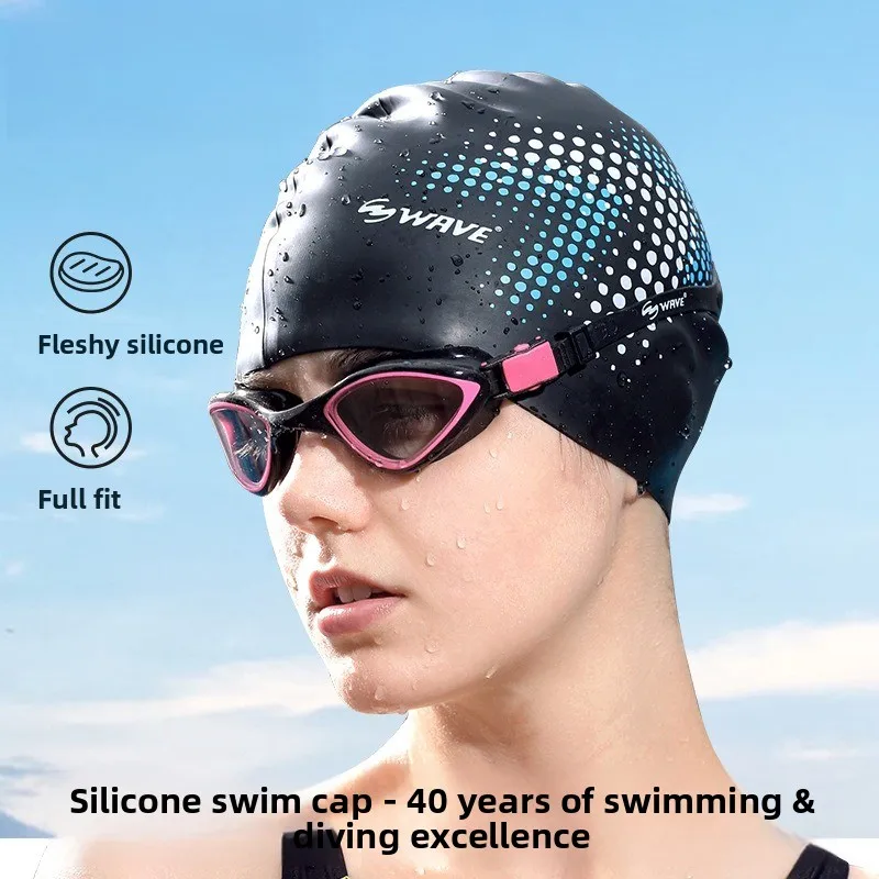 

Best-Selling Long-Hair Swim Cap Solid Color Oversized Adult Printed Waterproof Silicone Swim Cap for Men and Women