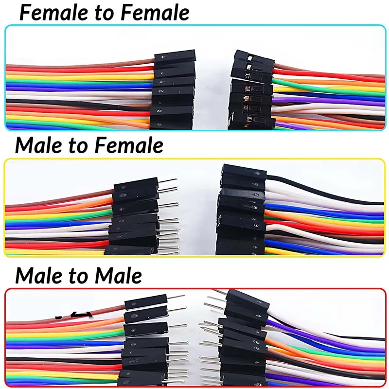 40Pin Color Dupont Line 10/15/21/30CM Male To Male/Male To Female And Female To Female Jumper Wire Color Cable Connection Cable