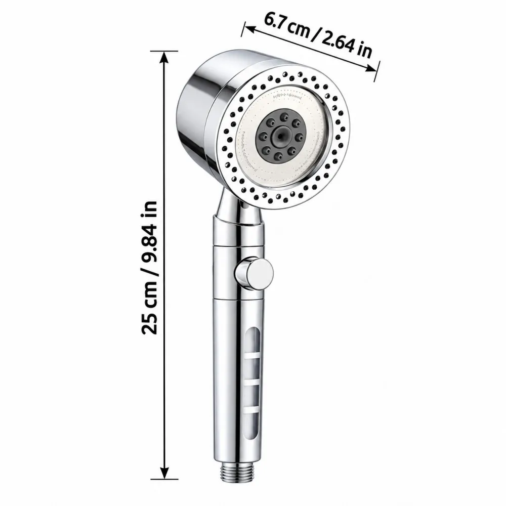 5 Spray Filtered Shower Heads High Pressure Large Flow ABS Portable Shower Head with Stop Button Universal Bathroom Nozzle gallery 4