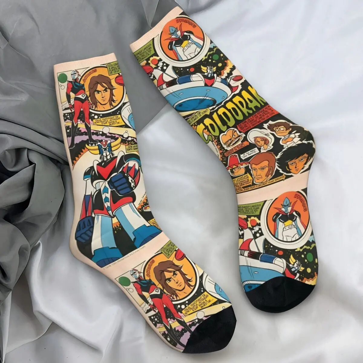 Goldorak UFO Robot Grendizer Socks Spring Stockings Fashion Adults Men Breathable Socks Design Climbing Anti-Slip Socks