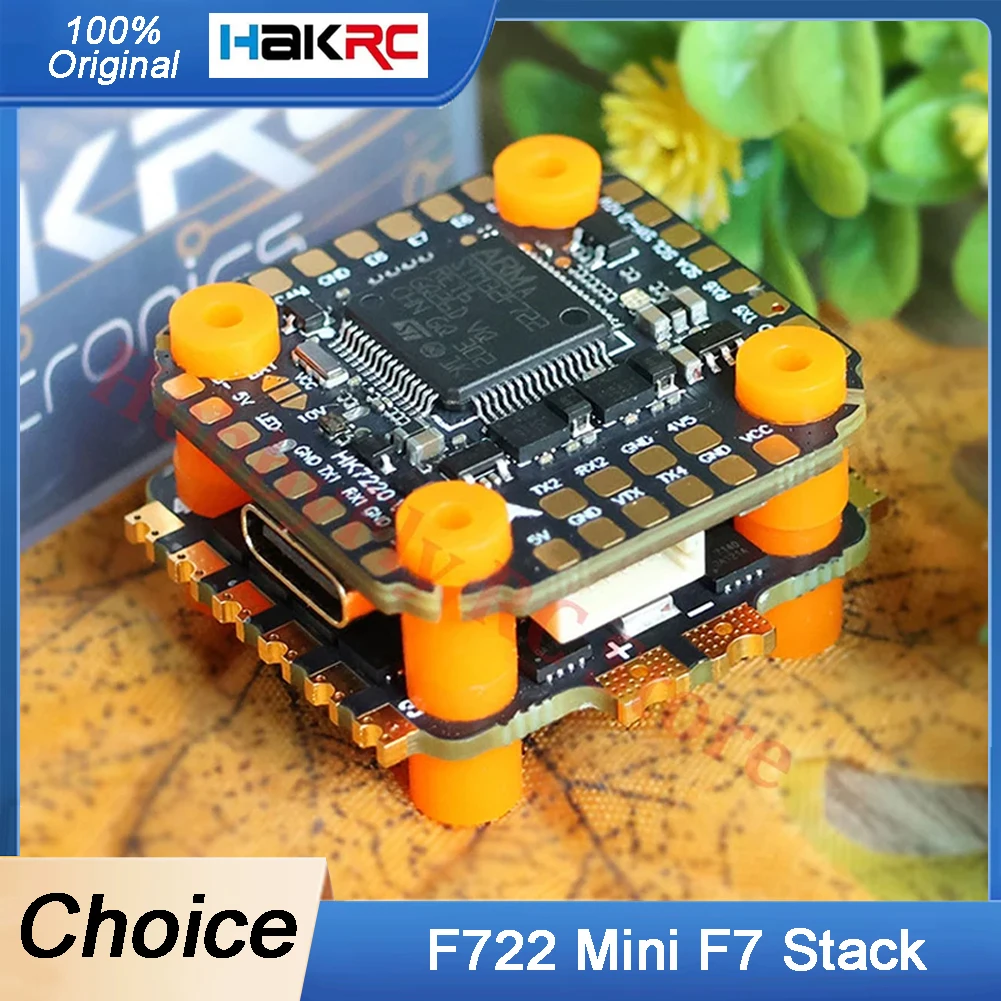 

HAKRC F722 V2 mini Stack F722 Mini Flight Controller Dual BEC W/ 35/40/60/65A 4in1 ESC DShot150/300/600/1200 PWM for FPV Drone