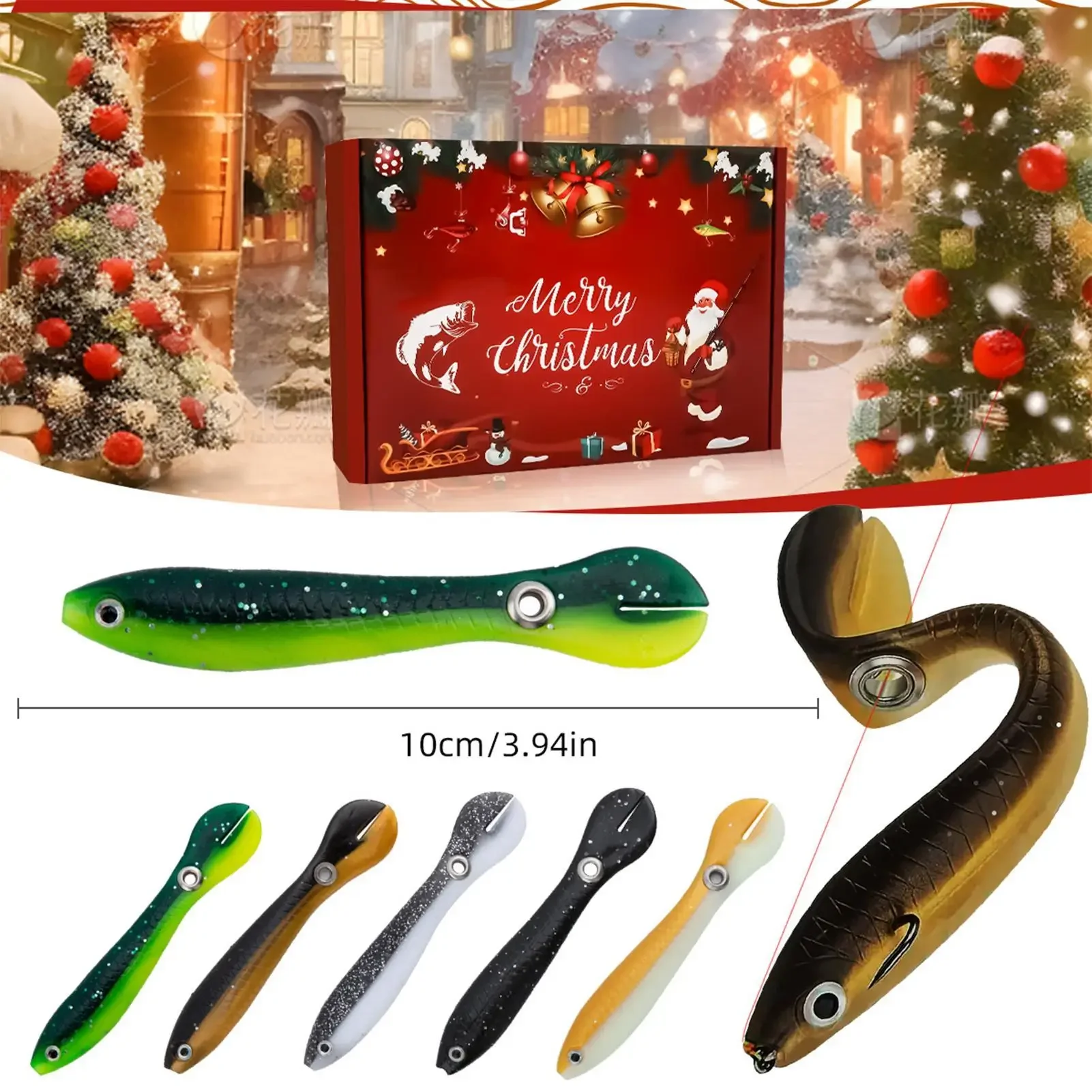 2025 السنة الجديدة صندوق غامض الصيد العد التنازلي التقويمات مغامرة التقويم الأسماك 24 يوما عيد الميلاد الصيد معالجة إغراء مجموعة تروس