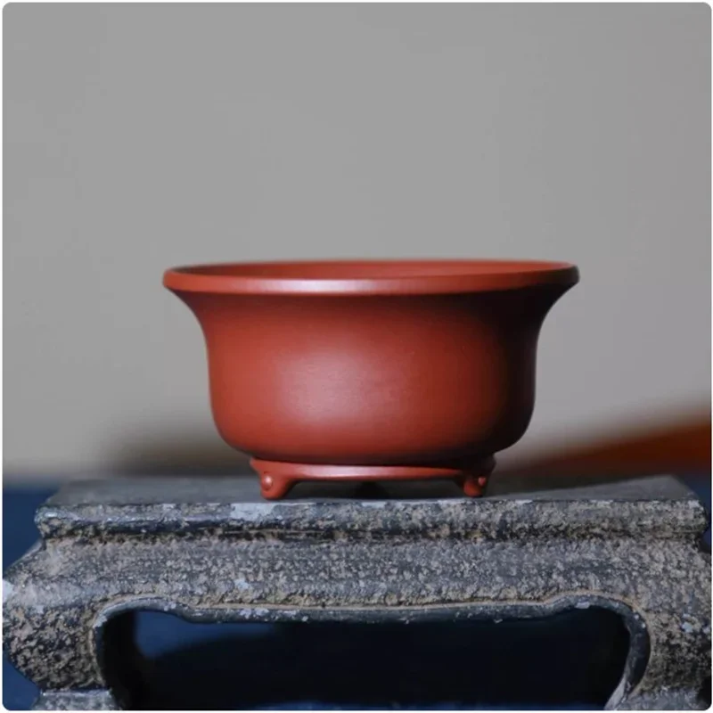 Ceramic Red Clay Bonsai Pot,Small Flower Moss Planting,Purple Sand,Small Bowl,Indoor,Garden Decoration