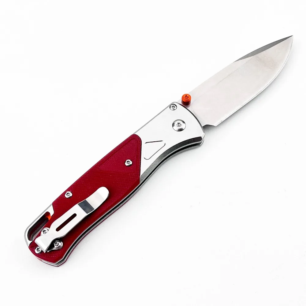 Nóż składany Outdoor 535-9, czerwona rękojeść G10, ostrze D2 o wysokiej twardości, nóż kieszonkowy EDC do podróży, wędkowania, bushcraftu i polowań.
