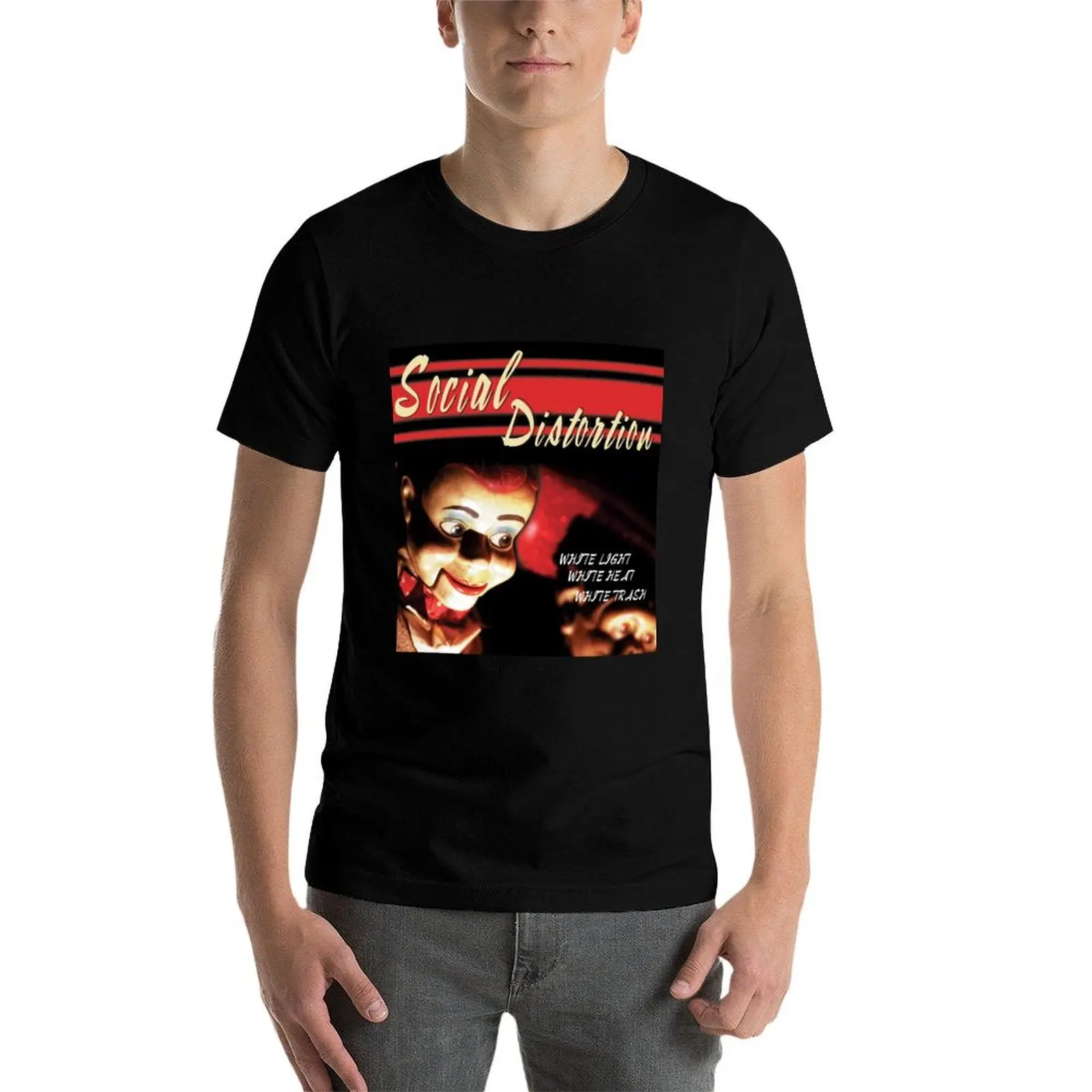 Kaos Pria White Light White Heat White Trash, Kaos Katun Pria, Kaos Grafis Pria