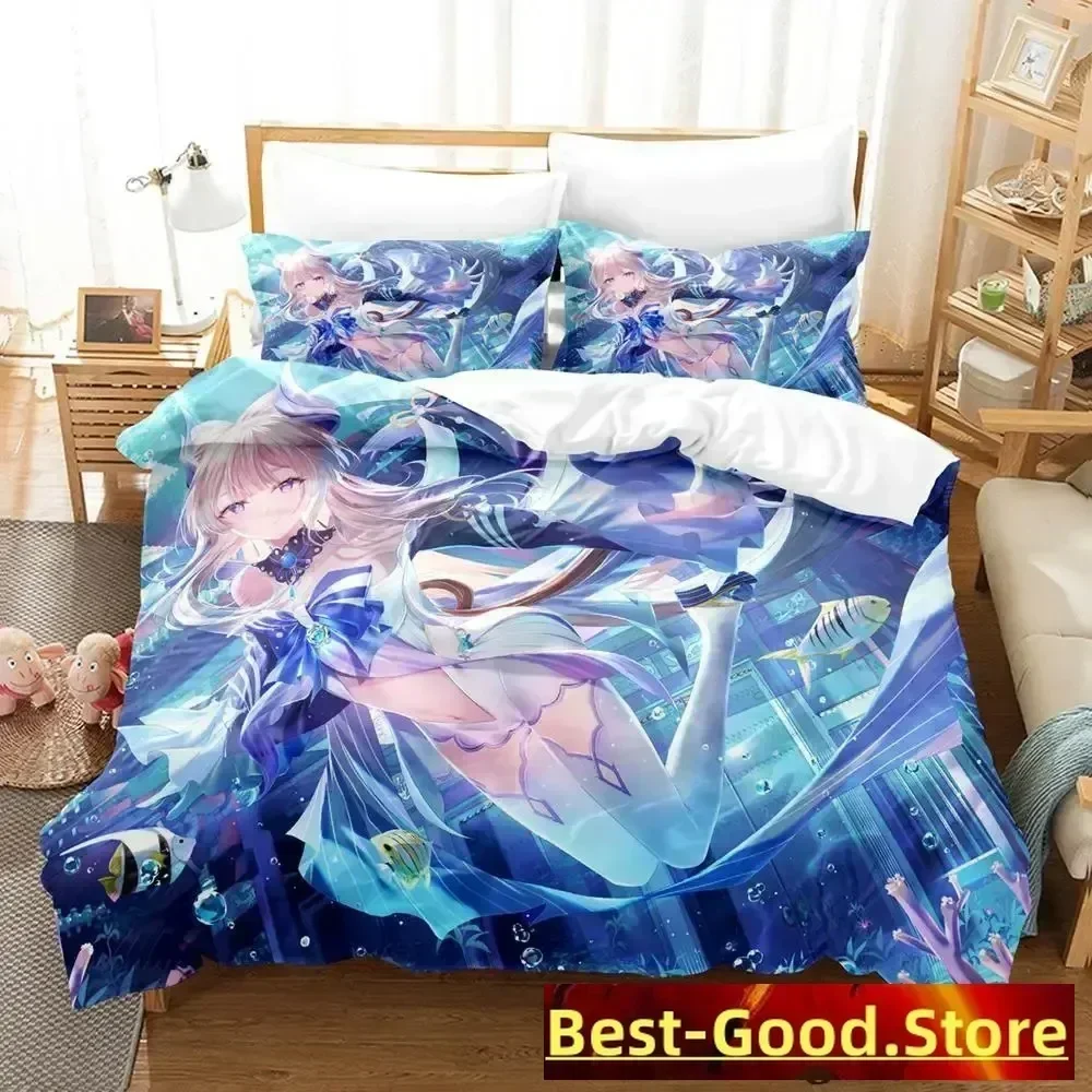 Genshin Impact Sangonomiya Kokomi Bedding Set Cartoon Anime three-piece set Adult Kid Bedroom Duvetcover Sets 3D Kawaii Girls