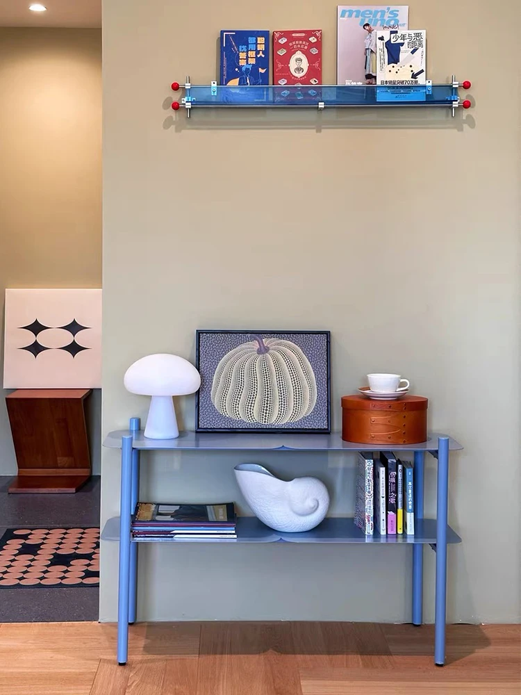 

Double shelf shelf Floor-to-ceiling living room Nordic sundries bookshelf Home corner bedroom Balcony storage flower shelf