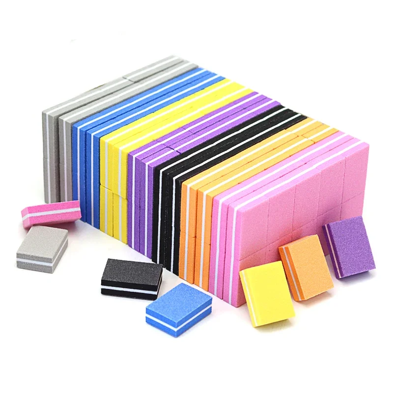 10/25/50Pcs Colorful Mini Nail Files Acrylic Nails Double Side 100/180 Grit Emery Boards For Professional Manicure Pedicure Tool