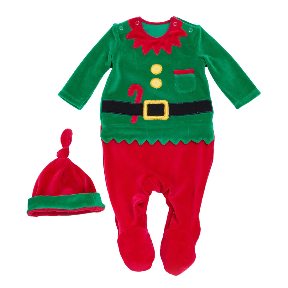 

6pcs Baby Christmas Romper Jumpsuit Toddler Cotton Long Sleeve Thick Pajamas Costume Party Kids Halloween Gift Size 66