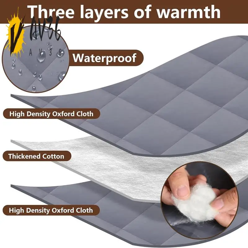 

AV36-3 Layer Winter Insulated Window Cover-63X47 Inch Oxford Thermal Insulated Window Blanket With Fastener-Window Insulation