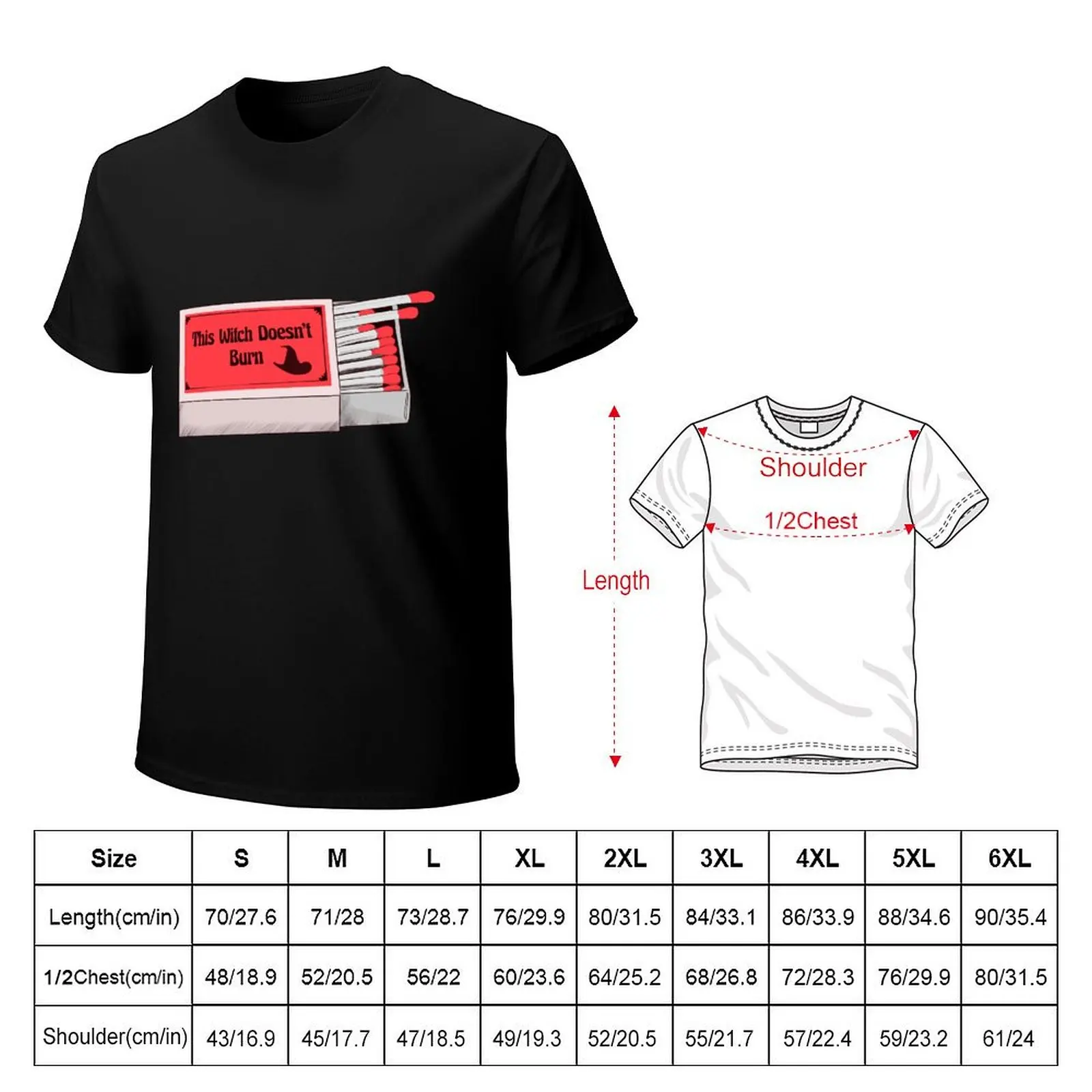 This Witch Doesn't Burn Matchbox T-Shirt Work Wear Short Sleeve T-Shirt