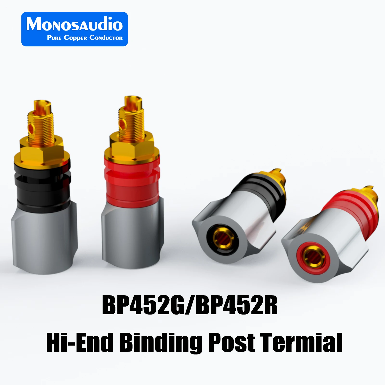 Monosaudio 99.998% النحاس النقي المتكلم ملزمة المشاركات Termial الذهب/الروديوم مطلي محول للصوت أمبير الموز التوصيل المقبس