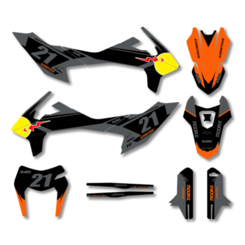 

DSMTECH Custom Motorcycle Graphics For KTM 2019 2021 2022 SMC-R 690 19-21 SMC-R Enduro Decal Stickers Kits 004