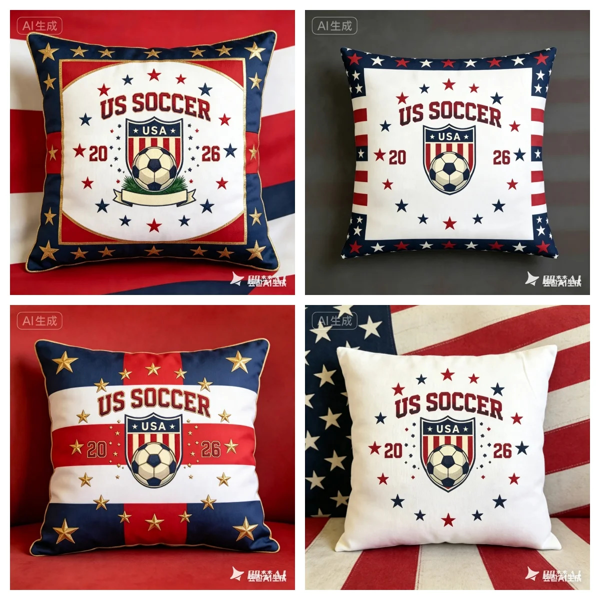 1pc US Soccer 2026 250th Independence Day Sports Pillow Cover, Polyester 2D Double-Sided Print,  Perfect Gift for Football Fans