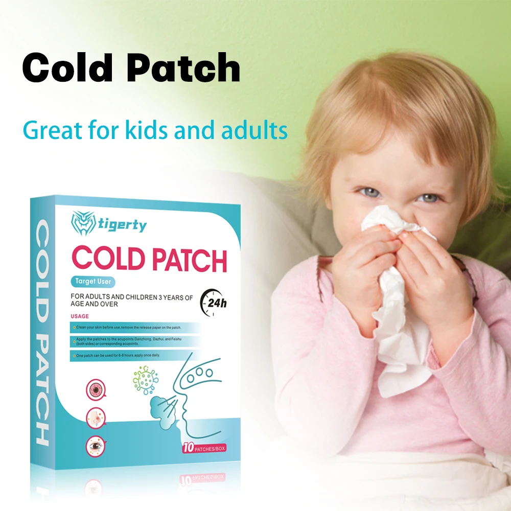tigerty Herbal Cold Patch (10 Patches/Box) | Natural Relief | Drug-Free Comfort