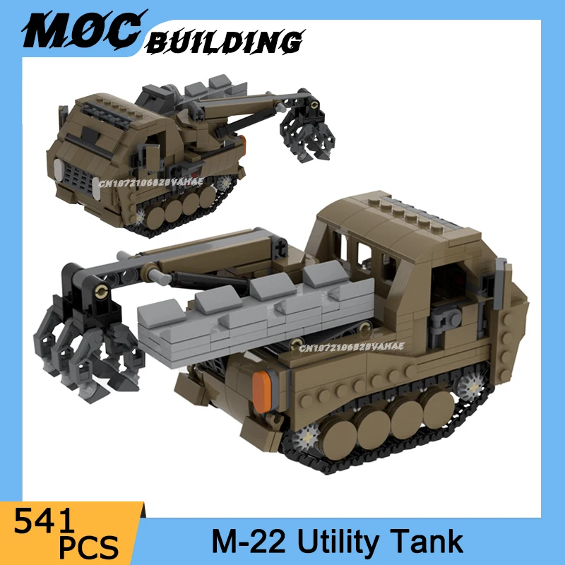 

MOC Building Blocks Military Series Utility Tank Model Scissor Lift Vehicle Armament Display Toys DIY Assembly Bricks Xmas Gifts