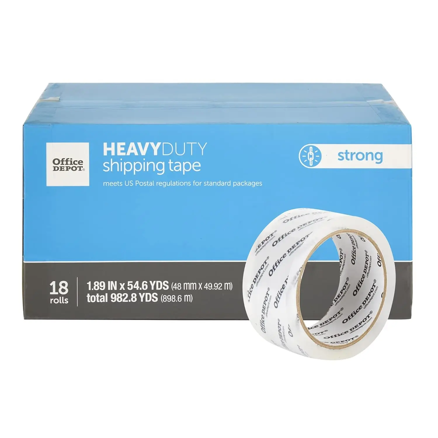 

® Brand Heavy Duty Shipping Packing Tape, 1.89" x 54.6 Yd, Cry l Clear, Pack of 18 Rolls