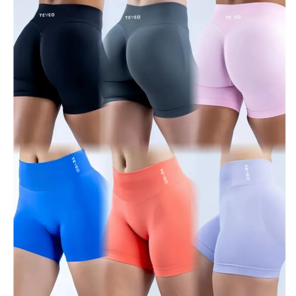 

Dyfne Impact Shorts with Logo 4.5'' Low Waist Seamless Yoga Shorts Scrunch Bum Gym Shorts Workout Biker Short Stretch Fitness Sh