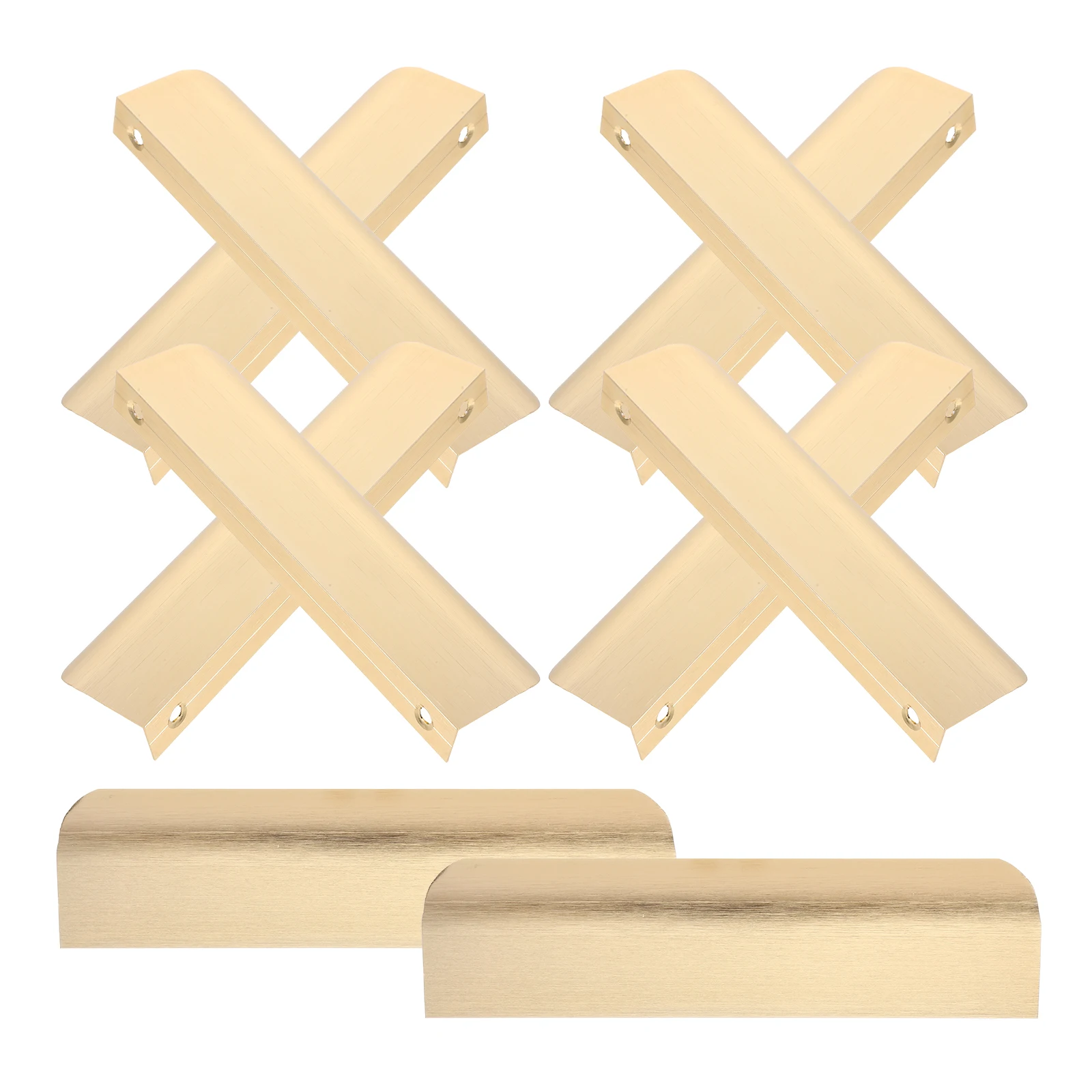 

10 Pcs Cabinet Handle Drawer Pulls Aluminum Alloy Concealed Design Modern Kitchen Wardrobe Door Handles Golden Brush