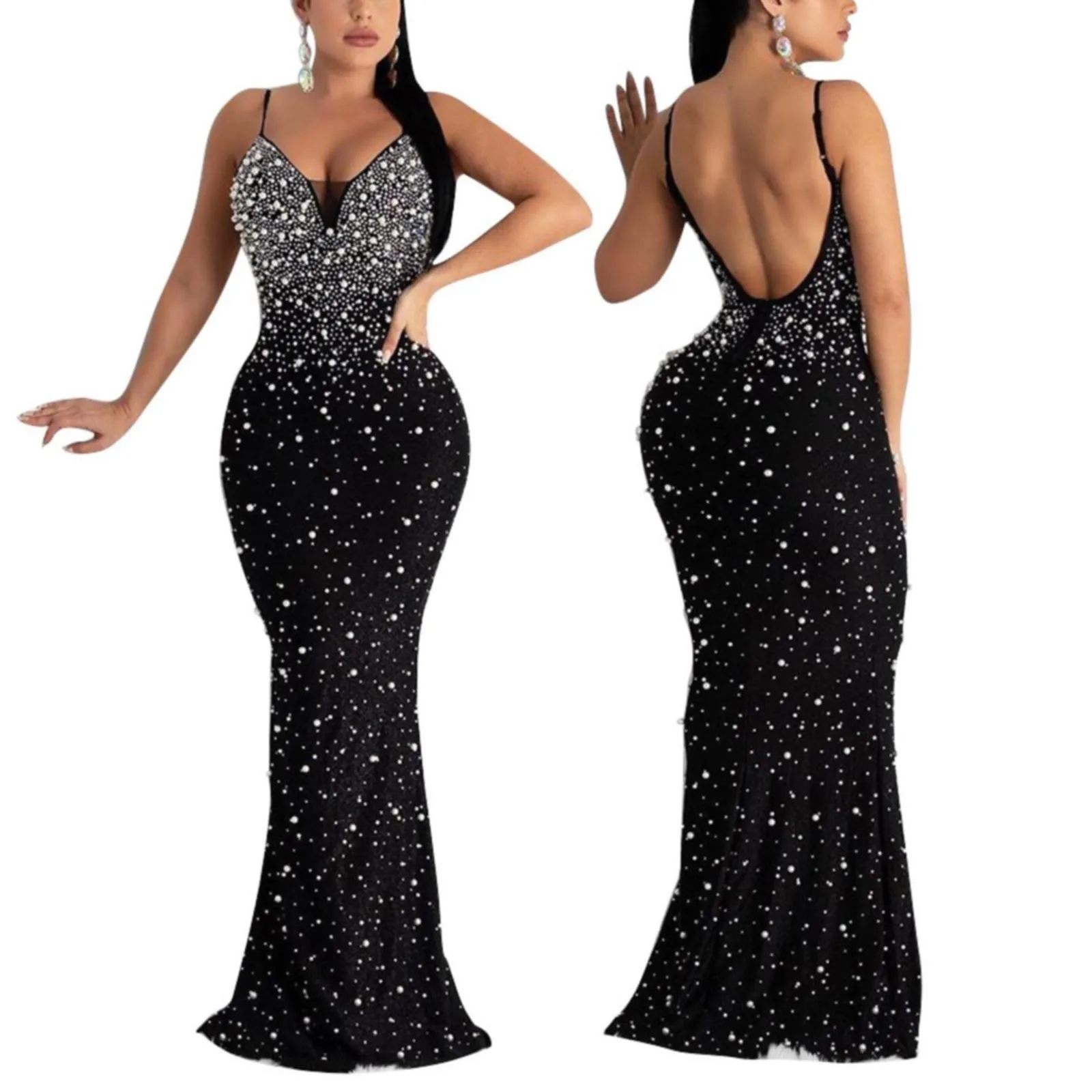 Sexy Rhinestone Crystal Mesh See Through Birthday Dress for Women Luxury 2024 Sparkly Night Clubwear Party Gown Evening Dresses