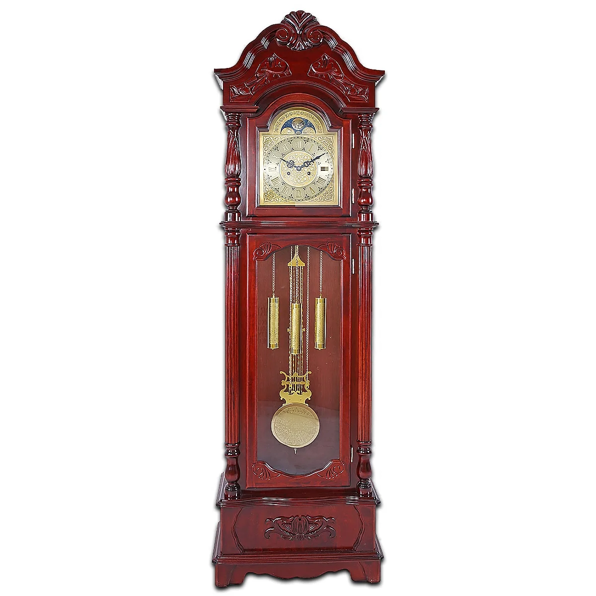German Helmler vertical clock European floor clock Solid wood retro luxury mechanical clock Living room large pendulum clock