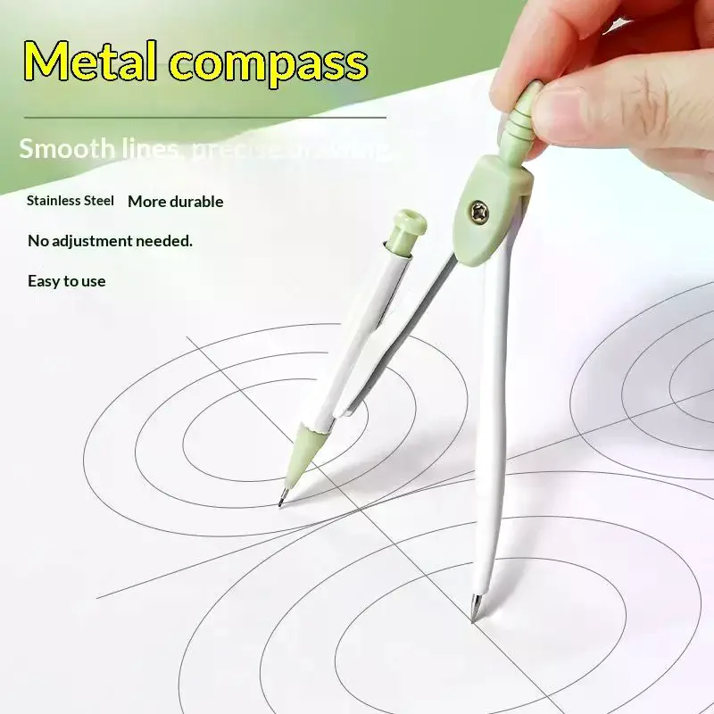 8PCS Plastic Ruler Compasses Set Eraser Transparent Protractor Set Square Straight Ruler Measuring Ruler School Office