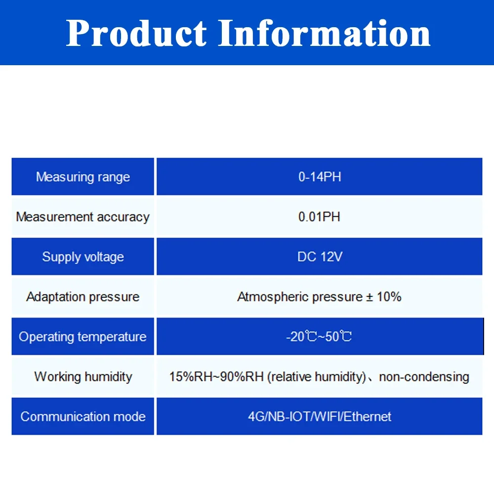 Water Quality pH Sensor PH Meter PH Detection Turbidity Conductivity Fish Pond Agricultural Irrigation Wireless Transmitter