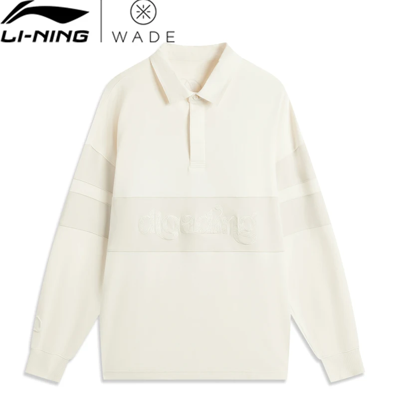 

Li-Ning Men Wade Polo Shirt Long Sleeve 97%Cotton 3%Spansex Loose Fit Comfortable LiNing Stylish Leisure Sports Pullover APLV519