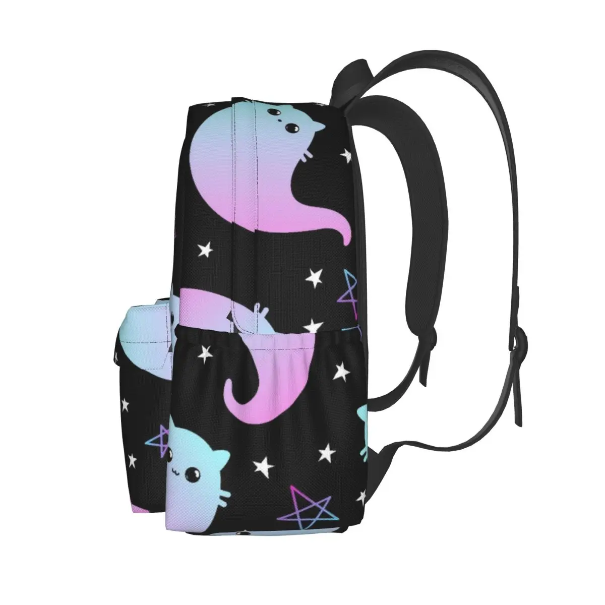 Cute Cat And Stars Print Halloween Large Capacity Student Backpack Casual Fashion School Bag Travel Backpack Laptop Backpack