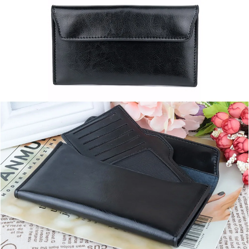 Durable Genuine Leather Women Long Wallet Slim Large Capacity Cowhide Wallet Multipurpose Female Coin Purse Women