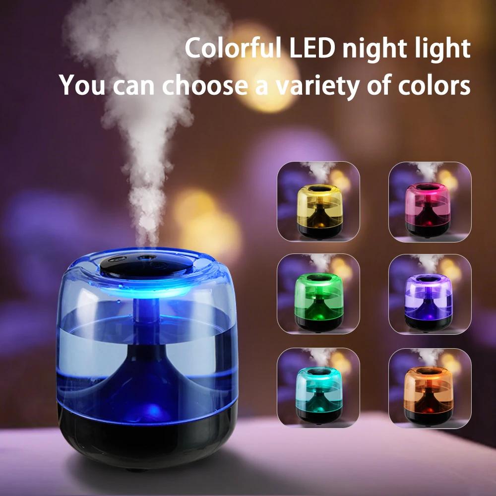 

Мини-увлажнитель с красочной лампой, небольшой бытовой аппарат для ароматерапии с распылителем, USB-увлажнитель воздуха для спальни