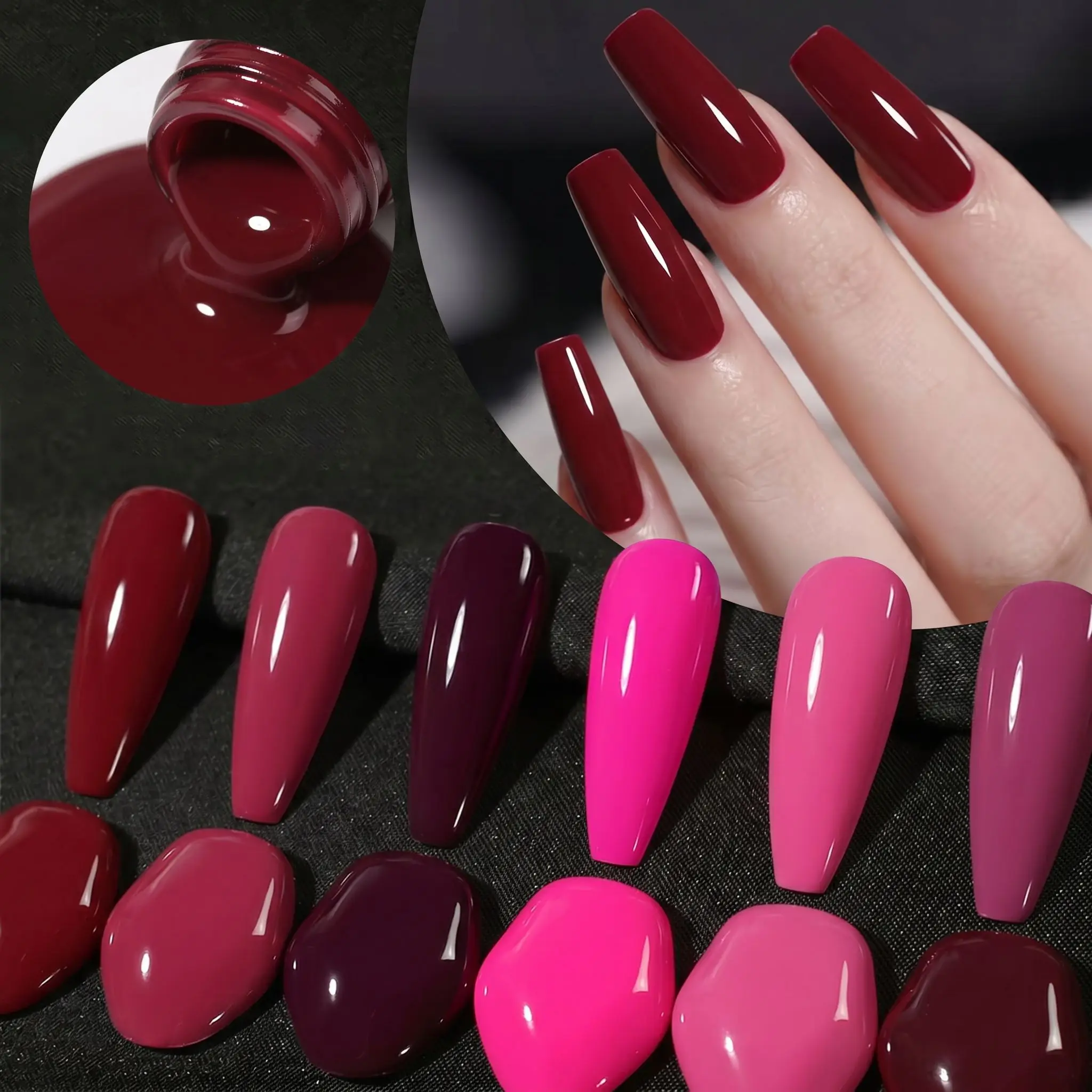 Hassleless 7Pcs Four Seasons Nail Art Trendy Glitter Nail Polish 0.5oz Seasonal Nail Art Soak-Off Led Nail Salon Gel Women's Nail Tools Charming Spring Nail Art