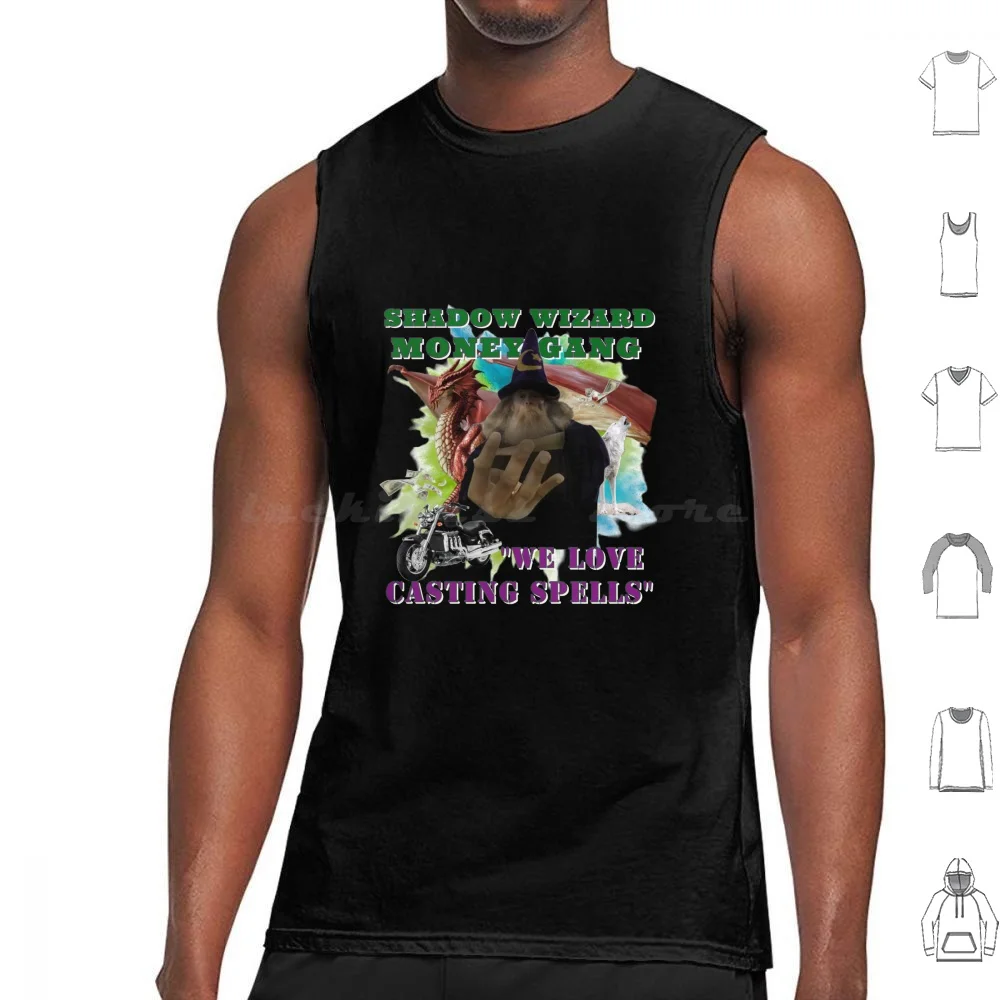 Shadow Wizard Money Gang Tank Tops Vest Sleeveless Wizard Wiz Shadow Money Gang Shadow Wizard Money Gang Meme Art Aesthetic