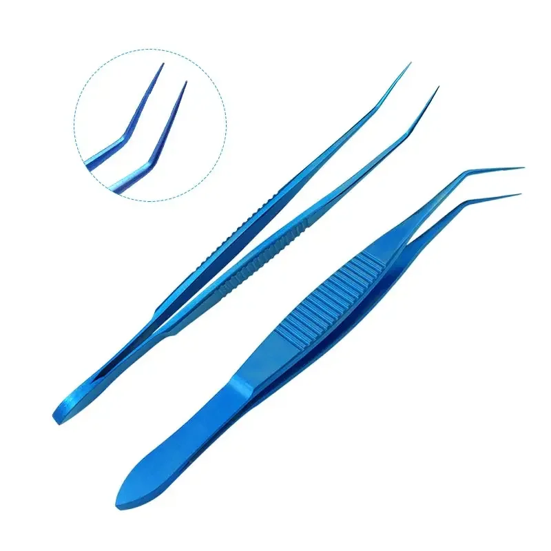 GREATLH Ophthalmic Mcpherson Tying Forcep 12mm Ultrafine Tip Titanium Alloy Ophthalmic Eye Tool Angle Straight