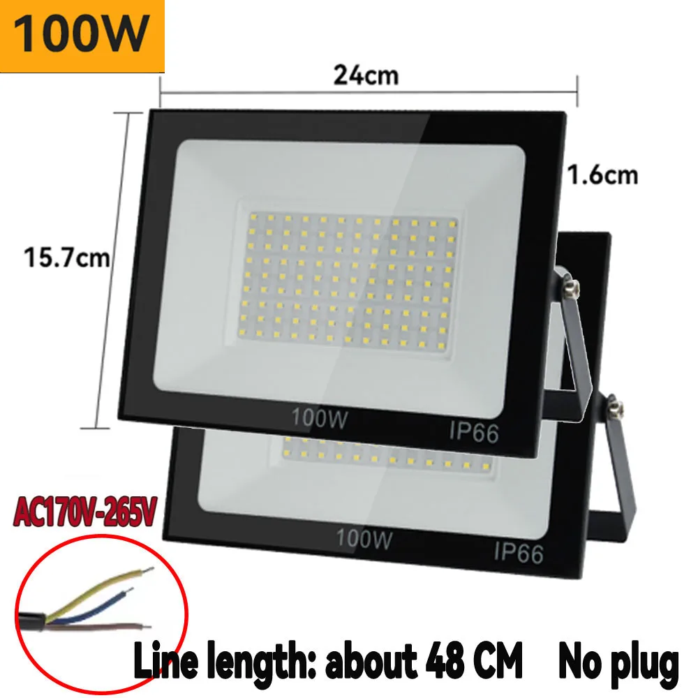 200W/100W Arbeitsleuchten mit Ständer IP66 Wasserdicht Outdoor LED Tragbarer Flutlichtstrahler Einstellbar für Baustelle Garage Werkstatt