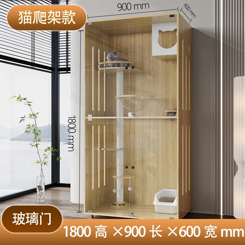Cat villa solid wood cat cage household space luxury indoor cat climbing frame
