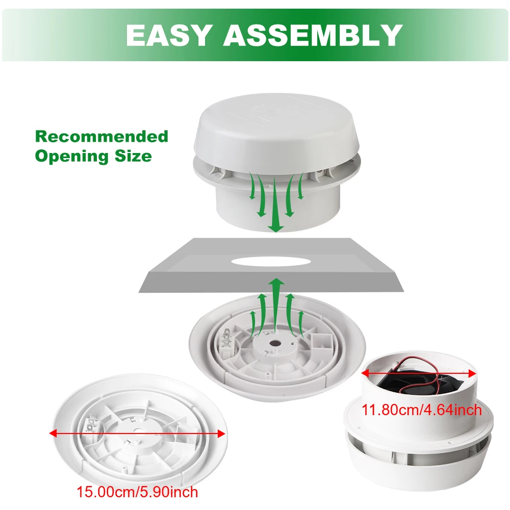 For Rv Trailer Caravan Camper Accessories Side Air Outlet Ventilation Exhaust Fans Strong Wind 12V Car Silent Fan