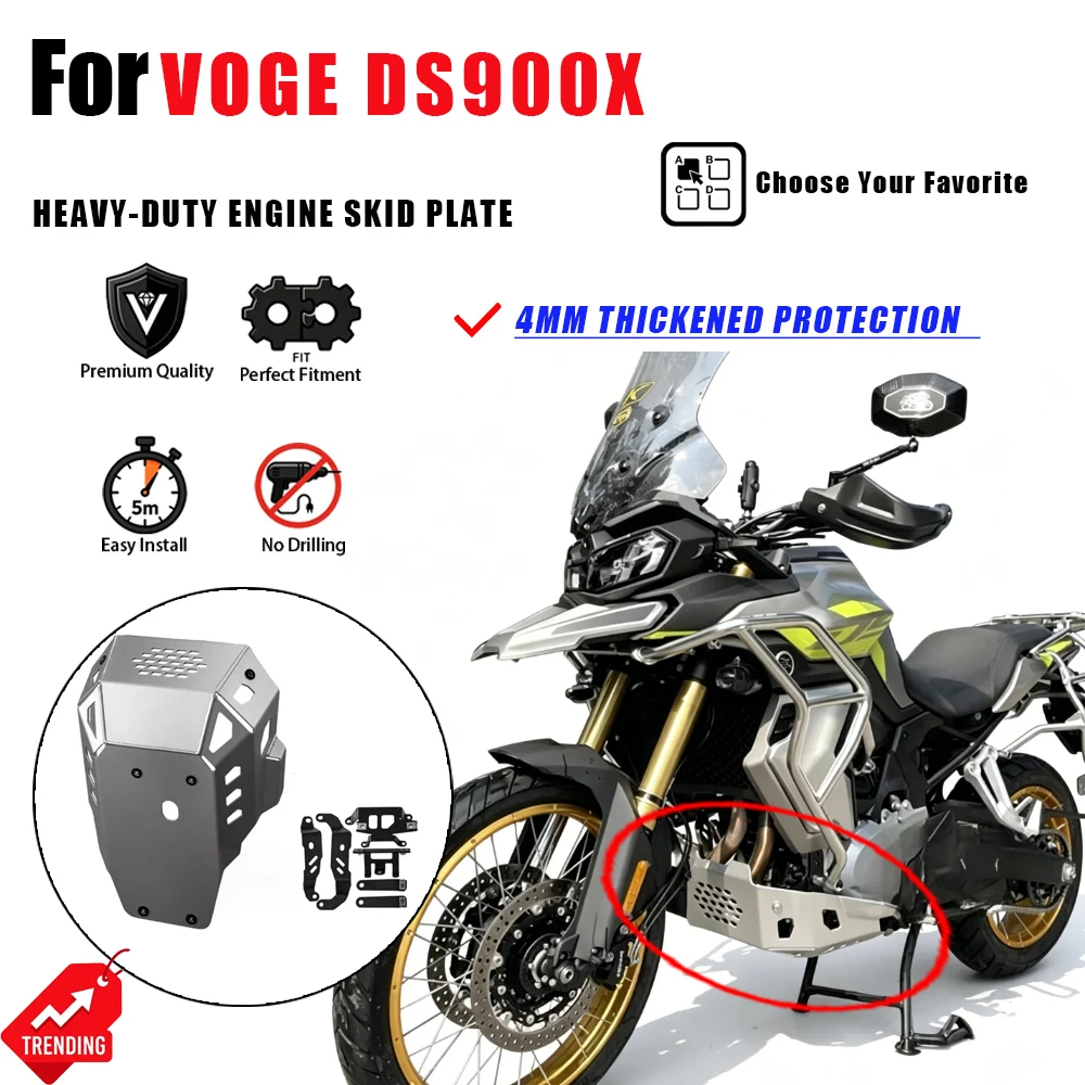 Protector de Cárter para Motor VOGE DS900X, Placa Protectora de 4mm de Grosor, Accesorios para Moto, Protección de Motor, Cubre Carter