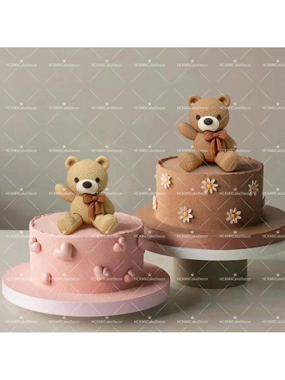 1 Set Niedlicher Brauner Teddybär Tortendekoration mit Stern & Schaumstoff-Harz-Bärenfigur für Baby-Kinder-Geburtstagsparty Tortendekoration – Detail 2