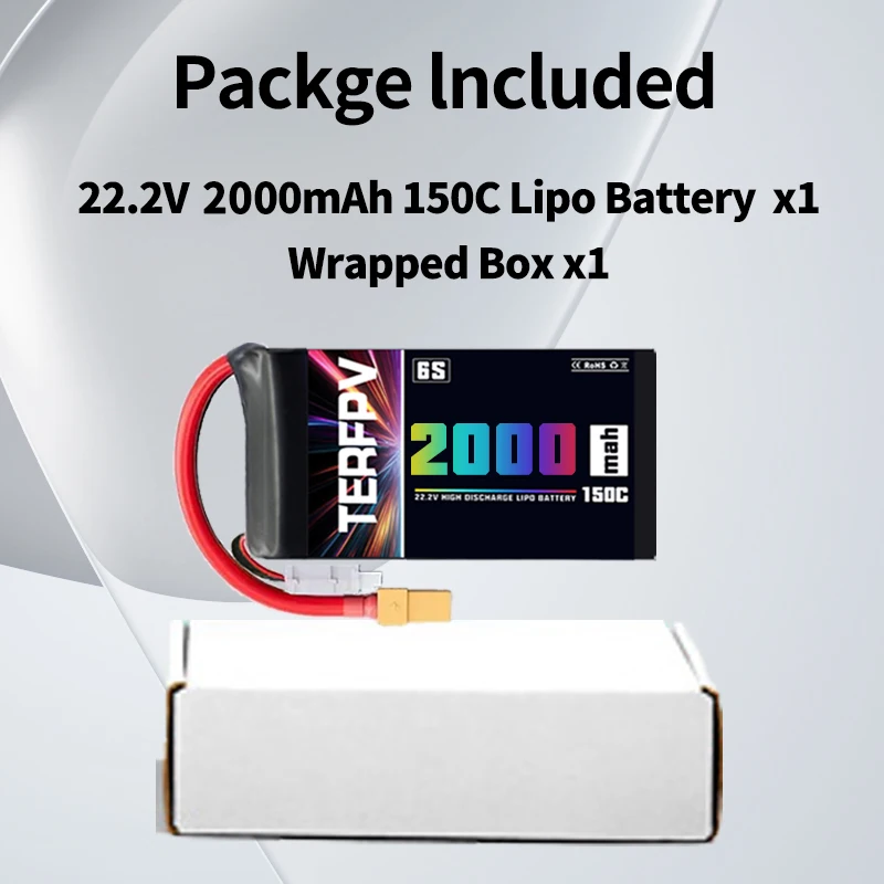 TERFPV 6S 22.2 فولت 2000 مللي أمبير 150C/300C FPV يبو بطارية مع XT60 التوصيل ل FPV الطائرة بدون طيار كوادكوبتر هليكوبتر طائرة بطارية ليبو #6
